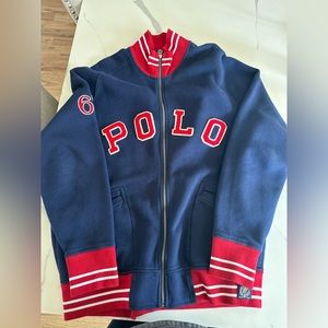 Ralph Lauren full zip sweatshirt xl-b navy and red